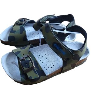 Geox size 10 sandals Chalki‎ boys girls camo green velcro buckle